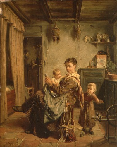Cache-Cache, un interno con madre e figlio da Charles Petit