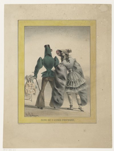 Uomo e donna in moda futuristica da Charles Philipon