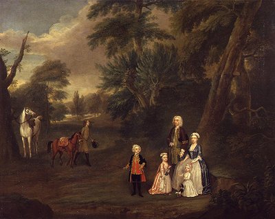 Thomas Hill di Tern e la sua famiglia in un paesaggio da Charles Phillips