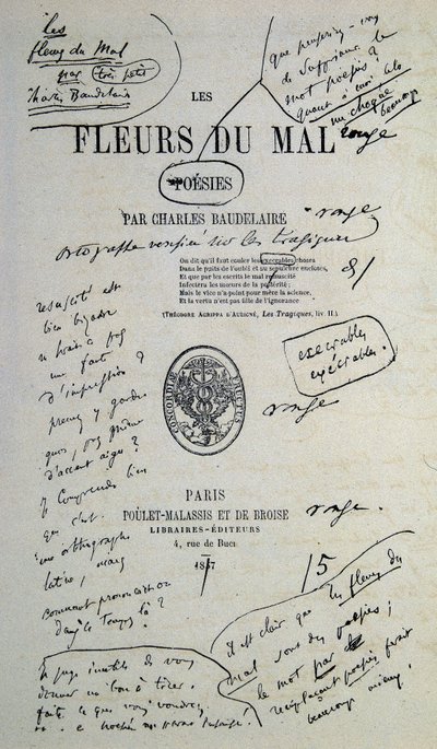 Buono da disegnare da "Fiori del male", annotato da Charles Baudelaire da Charles Pierre Baudelaire