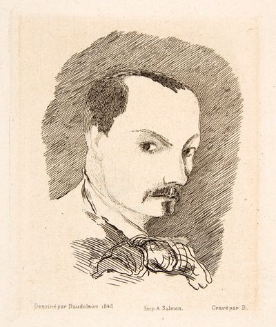 Autoritratto di Charles Baudelaire, pub. 1869 da Charles Pierre Baudelaire