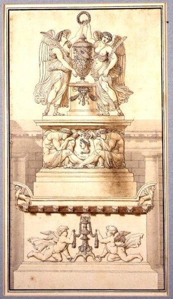 Progetto per un monumento funebre a un generale romano, c.1800 da Charles Pierre Joseph Normand