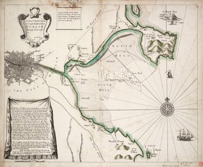 Carta corretta della città e del porto di Dublino, Irlanda da Charles Price