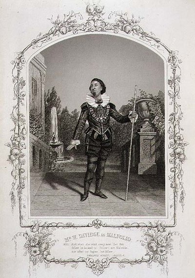 Mr W. Davidge come Malvolio, Atto III Scena 4 di 