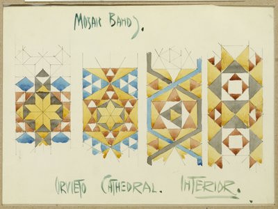 Un foglio di studi di bande musive, Cattedrale di Orvieto da Charles Rennie Mackintosh