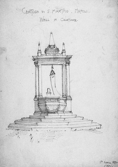 Certosa di S. Martino, Napoli, Pozzo nel Cortile, 1891 da Charles Rennie Mackintosh