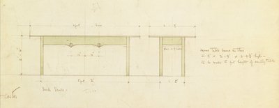 Progetto per un tavolo da pranzo e un tavolino da Charles Rennie Mackintosh