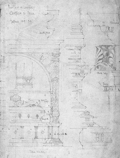 Fontana nel lavatoio, Certosa di Pavia, 1891 da Charles Rennie Mackintosh