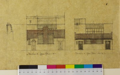 Studio di Harold Squire: elevazioni, elevazione alternativa a Glebe Place da Charles Rennie Mackintosh