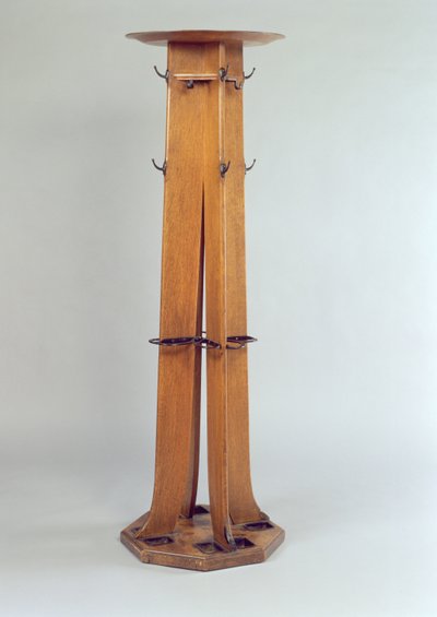 Appendiabiti, cappello e ombrello per gli Argyle Street Tearooms, 1897 da Charles Rennie Mackintosh