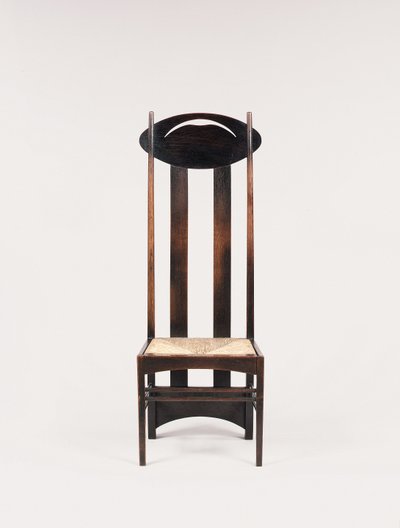 Sedia con schienale alto per le Argyle Street Tea Rooms, Glasgow da Charles Rennie Mackintosh