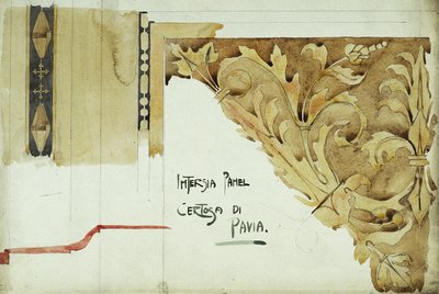 Pannello di intarsio, Certosa di Pavia, 1891 da Charles Rennie Mackintosh
