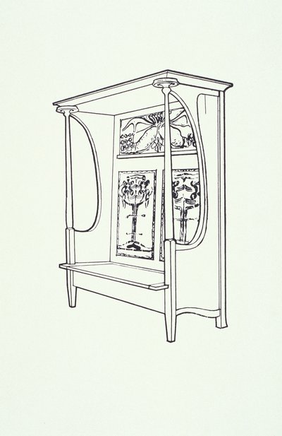 Disegno a linee di mobili (un armadio), c.1910 da Charles Rennie Mackintosh