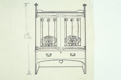 Disegno a linee di mobili (un tavolo da toeletta), c.1910 da Charles Rennie Mackintosh