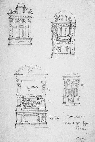 Monumenti, S. Maria del Popolo, Roma, 1891 da Charles Rennie Mackintosh