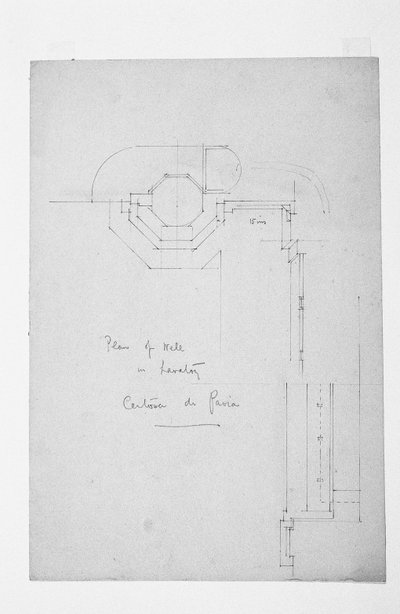 Piano del pozzo nel lavatoio, Certosa di Pavia, 1891 da Charles Rennie Mackintosh