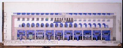 Disegni architettonici precedentemente non registrati per un negozio e una strada porticata da Charles Rennie Mackintosh