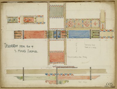 Studi di pannelli decorativi del soffitto, San Miniato, Firenze da Charles Rennie Mackintosh