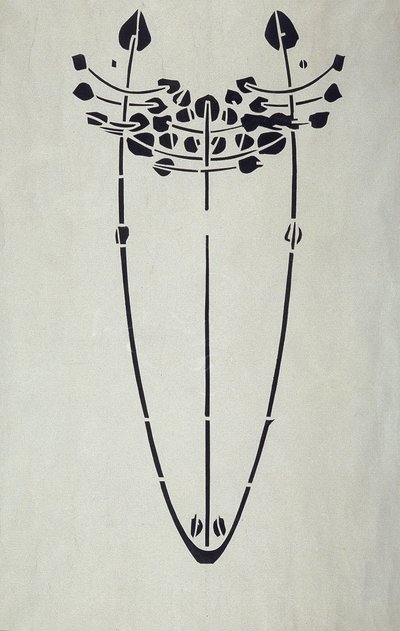 Riproduzione moderna da stencil originale di Mackintosh per decorazione murale, motivo albero, 1902 da Charles Rennie Mackintosh