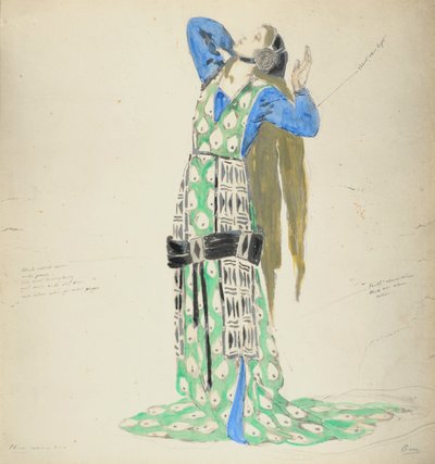 Costume per Bellengere in Le Mort de Tintagiles, 1912 da Charles Ricketts
