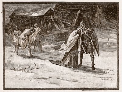 La fuga di Matilda dal Castello di Oxford, illustrazione da 