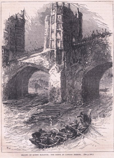 Fuga della Regina Eleonora: scena al London Bridge AD 1263 da Charles Ricketts