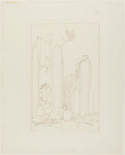 Narciso in piscina; illustrazione per "Il discepolo" di Oscar Wilde da Charles Ricketts