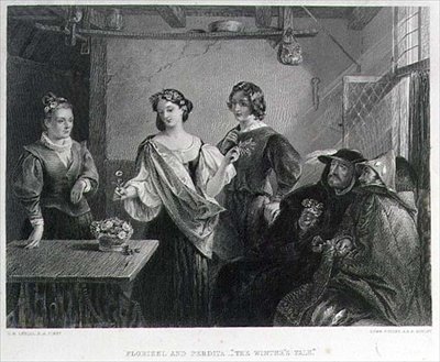 Florizel e Perdita, inciso da Lumb Stocks (1812-92) (incisione) da Charles Robert (after) Leslie