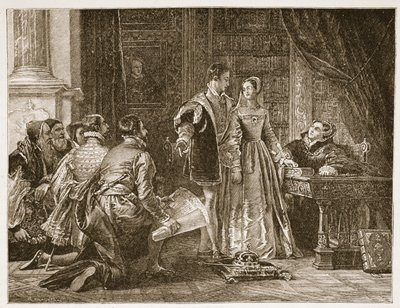 La riluttanza di Lady Jane Grey ad accettare la corona, Sion House, 8 luglio 1553, illustrazione da 