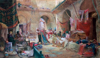 Bazar dei tappeti, Il Cairo, 1887 da Charles Robertson