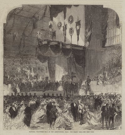 Ballata dei volontari nazionali alla Agricultural Hall, il grande palco da Sir John Charles Robinson