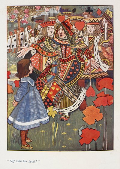 "Tagliatele la testa." Alice con la regina rossa. da Charles Robinson