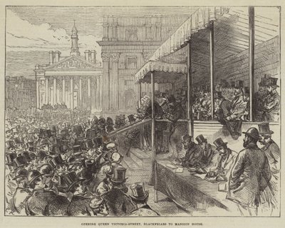 Apertura di Queen Victoria-Street, Blackfriars a Mansion House da Sir John Charles Robinson