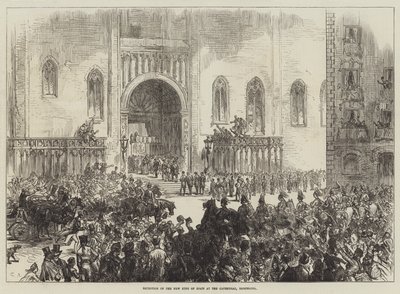 Accoglienza del nuovo re di Spagna alla cattedrale, Barcellona da Sir John Charles Robinson