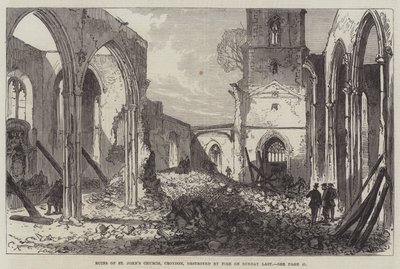 Rovine della Chiesa di San Giovanni, Croydon, distrutta dal fuoco domenica scorsa da Sir John Charles Robinson
