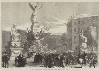 Il trionfo militare a Berlino, il trofeo di Sedan alla Porta di Potsdam da Sir John Charles Robinson