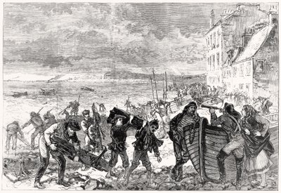 Il disastro del ponte di Tay: Pezzi di relitto gettati sulla spiaggia a Broughty Ferry da Charles Robinson