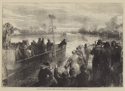 La gara di canottaggio delle università, Oxford in testa a Corney Reach da Sir John Charles Robinson