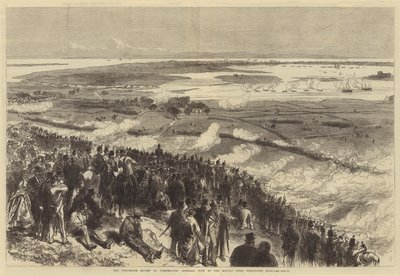 La revisione dei volontari a Portsmouth, vista generale della battaglia da Portsdown Hill da Sir John Charles Robinson