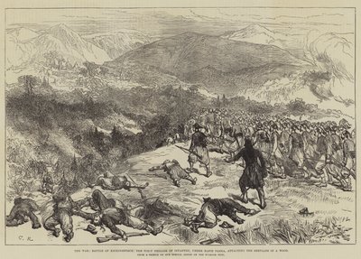 La Guerra, Battaglia di Kniejesevacz, la Prima Brigata di Fanteria, sotto Hafiz Pasha, attacca i Serbi in un Bosco da Sir John Charles Robinson