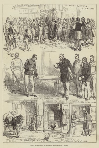 La guerra, schizzi a Belgrado da Sir John Charles Robinson