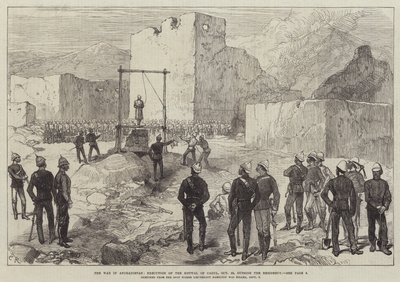 La guerra in Afghanistan, esecuzione del Kotwal di Cabul, 26 ottobre, fuori dalla Residenza da Sir John Charles Robinson
