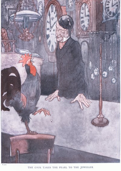 Il gallo porta la perla al gioielliere da Charles Robinson