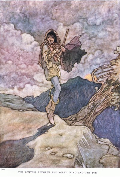 La contesa tra il vento del nord e il sole da Charles Robinson