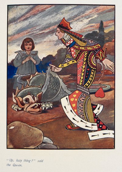 "Su, pigra!" disse la Regina. Alice e la regina rossa di cuori. da Charles Robinson