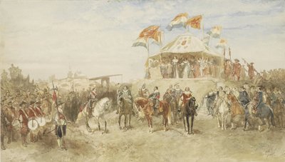 La partenza della guarnigione spagnola da Den Bosch dopo la resa a Federico Enrico nel 1629 da Charles Rochussen