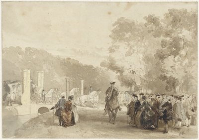 Carrozza del Principe che percorre il viale di Huis ten Bosch da Charles Rochussen