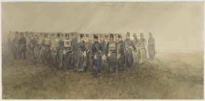 Pausa di un battaglione di fanteria sulla brughiera da Charles Rochussen