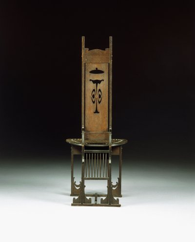 Una sedia laterale, con design traforato, c.1899 da Charles Rohlfs