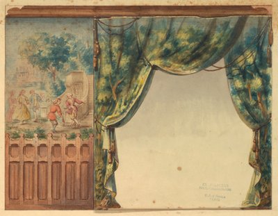 Design per parte della scala nel Château-sur-Mer, Newport, Rhode Island da Charles Salagnad, French